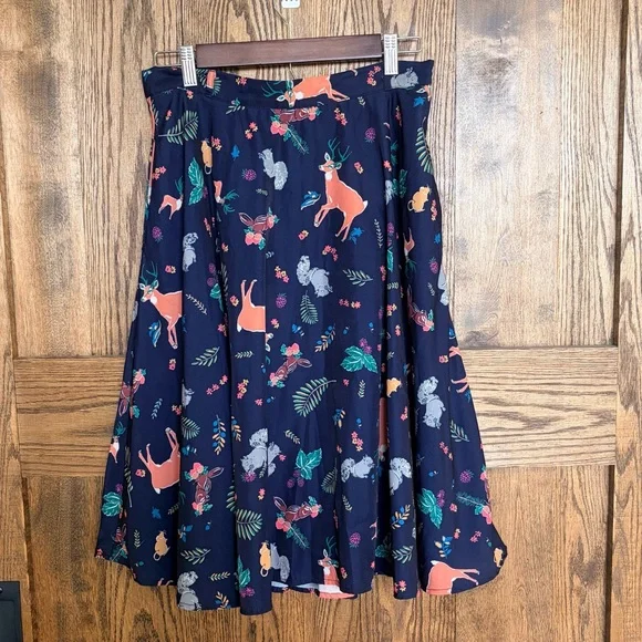 🩵ModCloth💙 Navy Circle/Swing skirt - Picture 1 of 7